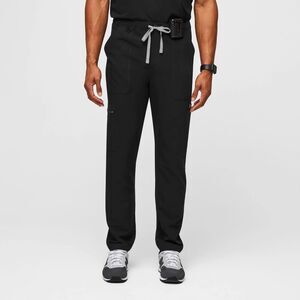 FIGS Cairo Scrub Pants Mens Small TALL Black Cargo Straight Leg Stretch Medical